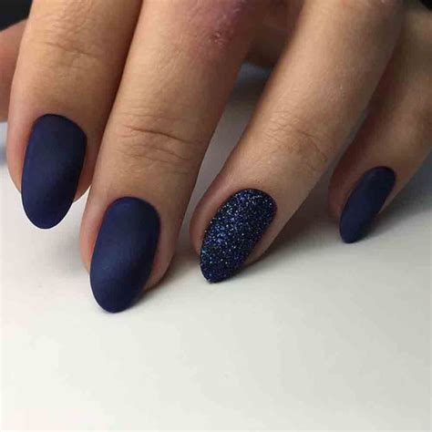 navy blue matte nails